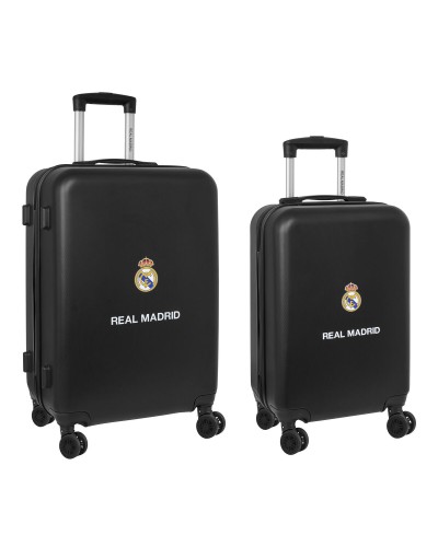 Set of suitcases Real Madrid C.F. + mediano 24 Trolley Navy Blue 40 x 63 x 26 cm (2 Pieces)