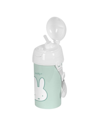 Bottle with Lid and Straw Miffy Menta Mint PVC 500 ml