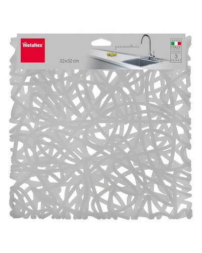 Afdruiprek voor Keukengootsteen Metaltex PVC Geometrisch Multicolour 32 x 32 cm