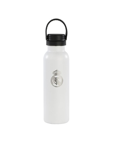 Thermal Bottle Real Madrid C.F. White Grey Polyester Silicone Stainless steel
