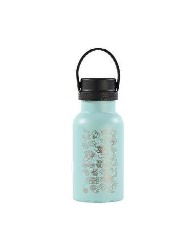 Thermosflasche F.C. Barcelona Granatrot Marineblau Silikon Edelstahl