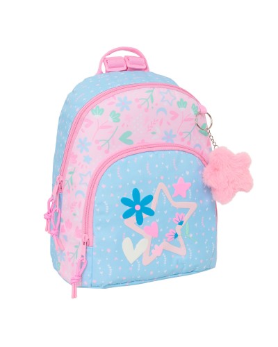 Zaino BlackFit8 Smile Rosa Azzurro Chiaro 25 x 30 x 13 cm Mini