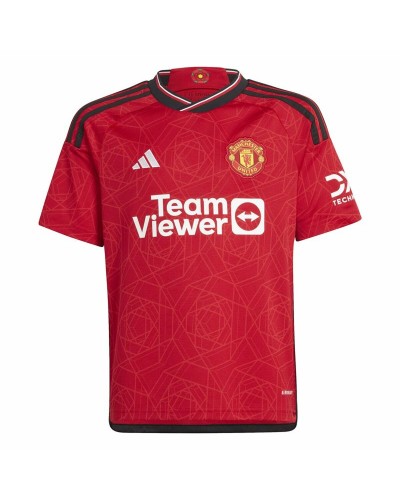 Kortärmad fotbollströja, Barn Adidas Manchester (7-8 år)