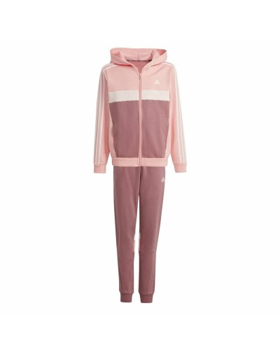 Joggingpak voor kinderen Adidas Tiberio 3-Stripes Colorblock Fleece Roze