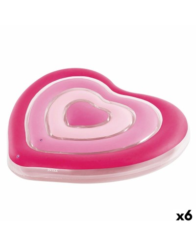 Air mattress Intex Heart 135 x 155 x 25 cm Pink (6 Units)