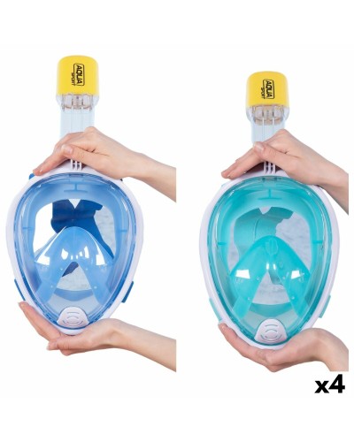 Masque de plongée avec Support pour Caméra de Sport AquaSport Bleu Turquoise (4 Unités)