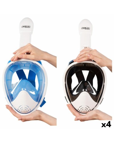 Snorkelmasker met steun voor sportcamera AquaSport Blauw Wit (4 Stuks)