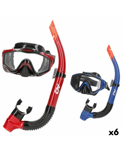 Snorkelbril en -buis voor Kinderen AquaSport Blauw Rood (6 Stuks)