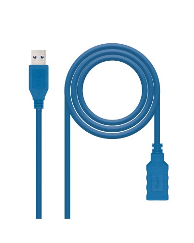 Cable Alargador USB NANOCABLE 10.01.0902-BL 2 m Azul (1 unidad)