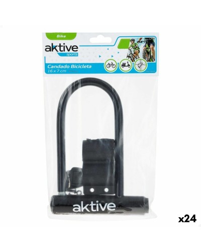 Sleutelslot Aktive Zwart 19,5 x 12,5 x 2,8 cm 24 Stuks