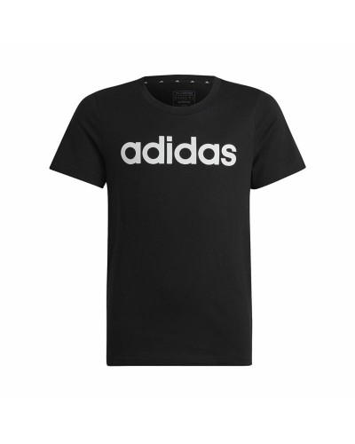 Camiseta de Manga Corta Infantil Adidas Essentils Logo Linear Negro