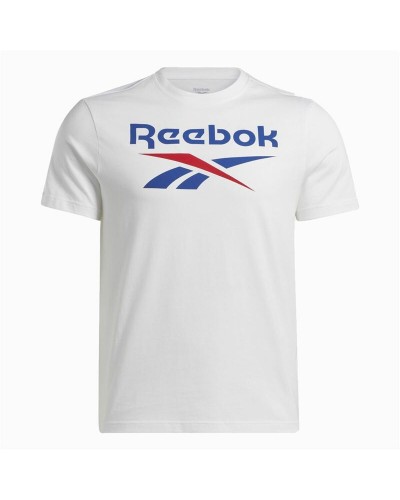 T-shirt med kortärm Herr Reebok Identity Big Stacked Logo Vit