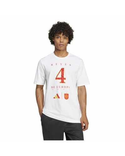 Maglia a Maniche Corte Uomo Adidas España Campeones de Europa Bianco
