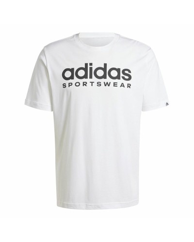 Heren-T-Shirt met Korte Mouwen Adidas Spw Wit