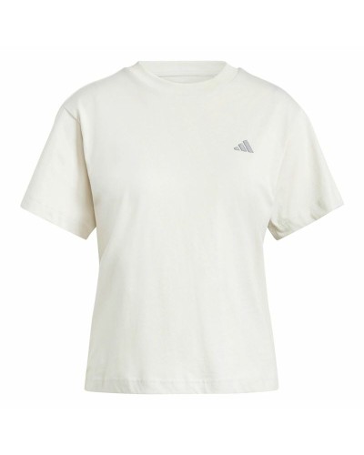 T-shirt med kortärm Dam Adidas Essentials Small Logo Vit Beige