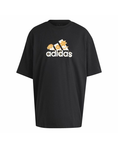 Dames-T-Shirt met Korte Mouwen Adidas Flower Pack Bos Zwart