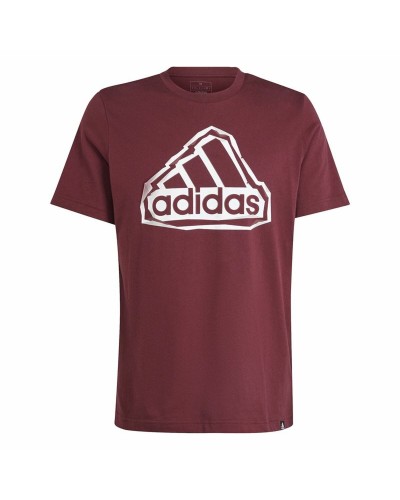 T-shirt à manches courtes homme Adidas Fld Bos Marron Bordeaux