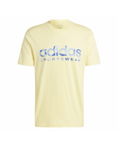 Men’s Short Sleeve T-Shirt Adidas House Of Tiro Summer Linear Graphic Yellow