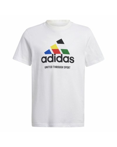 Barn T-shirt med kortärm Adidas Nations Vit