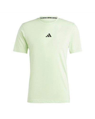 Heren-T-Shirt met Korte Mouwen Adidas Essentials Wo Logo Limoengroen
