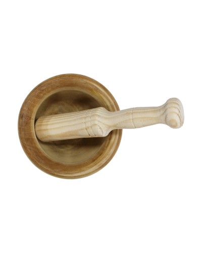 Mortero de Madera Fackelmann de 14 cm para Triturar Especias, Hierbas y Pesto
