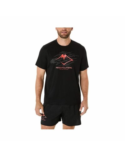 Men’s Short Sleeve T-Shirt Asics Fujitrail Logo Ss Top Black