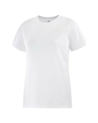 T-shirt med kortärm Dam Salomon Small Logo Vit