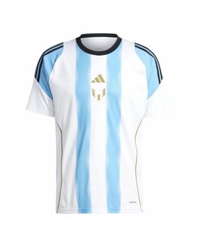 Fußballtrikot T-Shirt Adidas Messi Training Jersey Weiß Blau