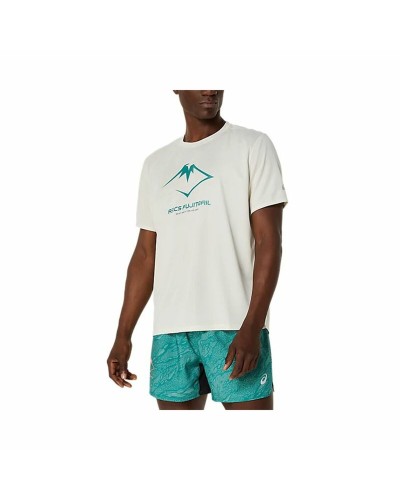 Men’s Short Sleeve T-Shirt Asics Fujitrail Logo Ss Top White