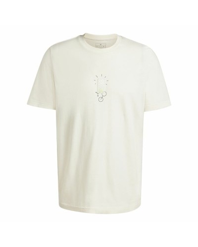 Camiseta de Manga Corta Hombre Adidas Molded Linear Blanco Natural