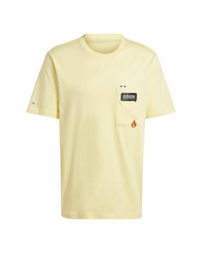 Heren-T-Shirt met Korte Mouwen Adidas Remoji Pocket Graphic Geel Gouden