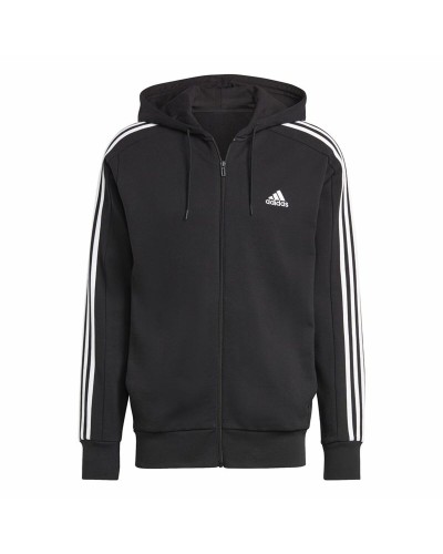 Herenhoodie Adidas Essentials French Terry 3 bandas Zwart