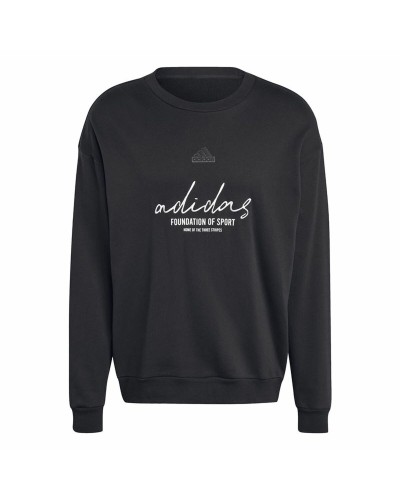 Herren Sweater ohne Kapuze Adidas Brand Love French Terry Schwarz