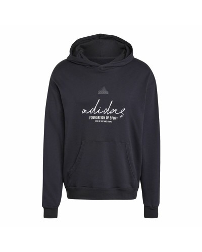 Felpa con Cappuccio Uomo Adidas Brand Love French Terry Nero