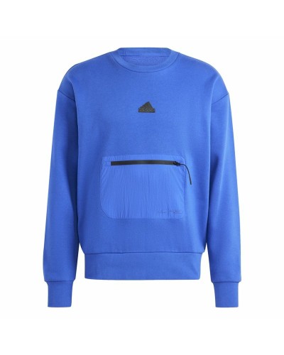Sweater ohne Kapuze Adidas City Es e Fleece Blau