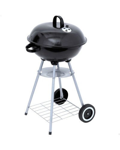 Barbacoa de Carbón con Ruedas Aktive Metal esmaltado 46 x 89 x 46 cm Negro
