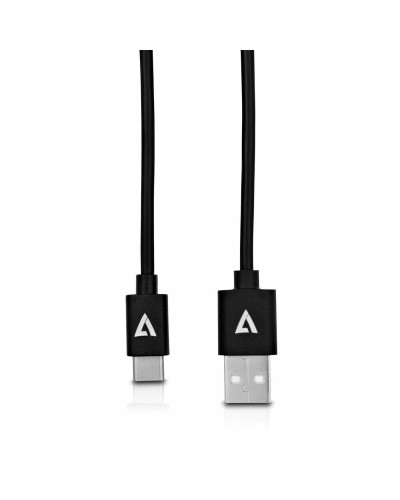 USB A - USB-C kaapeli V7 V7U2AC-2M-BLK-1N Musta 2 m