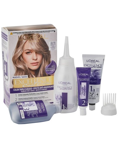 Coloration Permanente en Crème L'Oreal Make Up Excellence 8,11 Blond Clair Cendré 192 ml