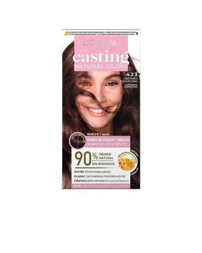 Colorazione Semipermanente L'Oreal Make Up Casting Natural Gloss Senza ammoniaca Nº 423-castaño capuccino (180 ml)