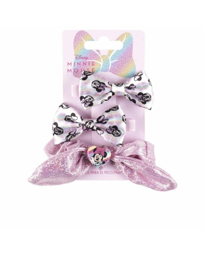 Haarspeldjes Disney   Roze Minnie Mouse Lasso Set (3 Onderdelen)