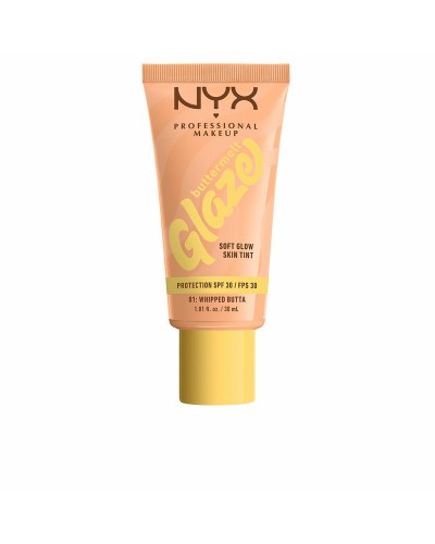 Sonnenschutz mit Farbe NYX BUTTERMELT GLAZE Nº 01-Whipped Butta Spf 30 30 ml
