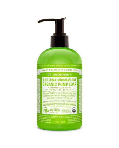 Savon pour les Mains Dr Bronner's 4 in 1 Lemongrass Lime 355 ml