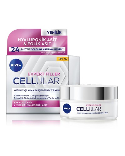 Feuchtigkeitsspendende Tagescreme Nivea Hyaluron And Cell Filler 50 ml Spf 15