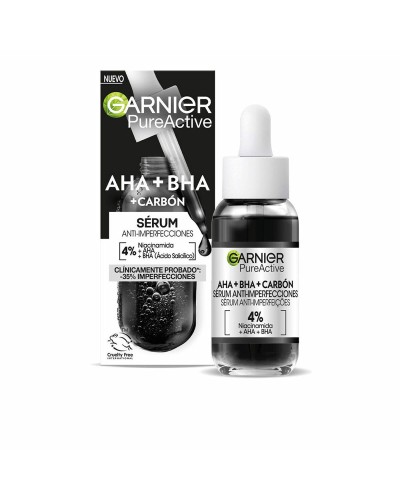 Ansiktsserum Garnier Pure Active Aha Bha Carbón Motverkar ojämnheter 30 ml