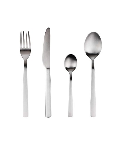 Cubiertos San Ignacio Root Mat Reciclado, 24 Piezas, Acero Inoxidable, Uso Diario.
