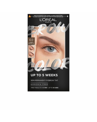 Tinta per Sopracciglia L'Oreal Make Up BROW COLOR Nº 6.0 Light brunette Semipermanente 4 Pezzi