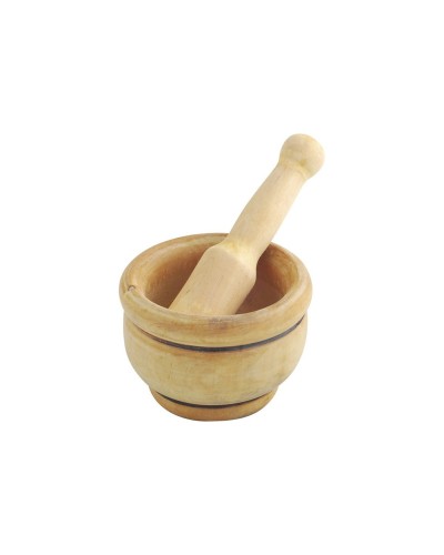 Mortero Metaltex de 12 cm, de Madera para Machacar Aromas y Especias.
