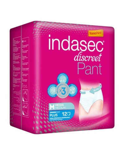 Incontinentie luiers Pant Plus Indasec Pant Plus (12 uds) 12 Stuks