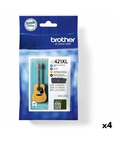 Originele inkt cartridge Brother LC421XL Zwart/Cyaan/Magenta/Geel (4 Stuks)
