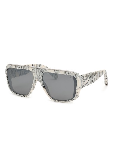 Gafas de Sol Hombre PHILIPP PLEIN SPP074 Negras, Lentes Grises Ø 64mm
